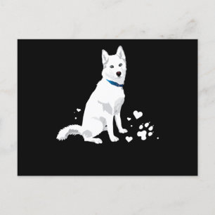 Cartão Postal De Festividades Rouco Siberian Husky Sweet White Snow Dog