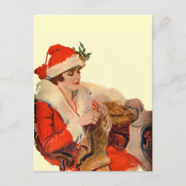 Cartão Postal De Festividades Roupa de Natal