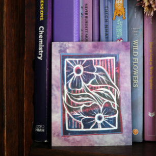 Cartão Postal De Festividades Roxo Impressão de Margarida Escultura Artística ve