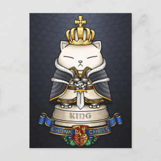 Cartão Postal De Festividades Royal Cat Chess King Piece