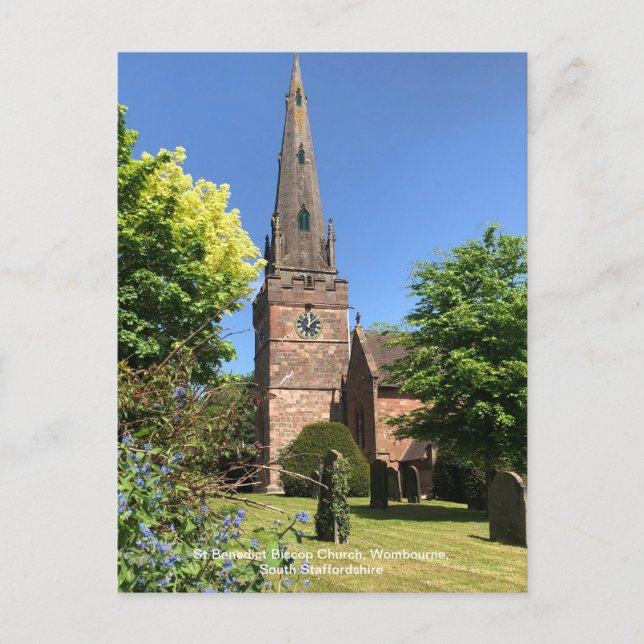 Cartão Postal De Festividades Rua Benedict Biscop Church Wombourne Staffordshire (Frente)