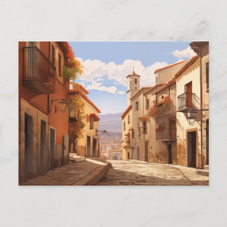 Cartão Postal De Festividades Rua histórica espanhola - Terra europeia sunny