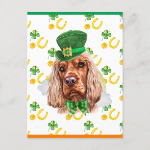 Cartão Postal De Festividades Rua Inglês do Cocker Shamrock.