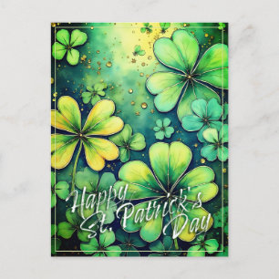 Cartão Postal De Festividades Rua, Sorte do Dia de Patrick - Camarões Aquarela �