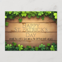 Cartão Postal De Festividades Rua Sortuda. Desejos do Dia de Patrick 🍀