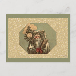 Cartão Postal De Festividades Rua Vintage Green Papai Noel. Nicholas