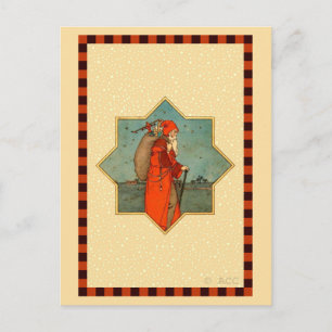 Cartão Postal De Festividades Rua Vintage Red Papai Noel Nicholas