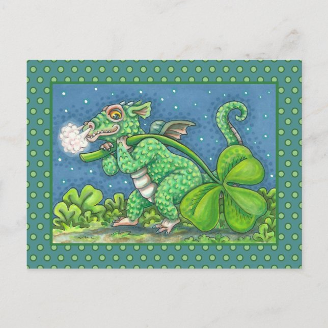 CARTÃO POSTAL DE FESTIVIDADES RUAS. DIA DE PATRICK, PEQUENO DRAGÃO IRLANDÊS FANT (Frente)