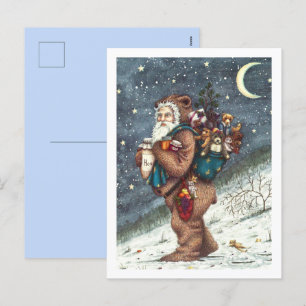 CARTÃO POSTAL DE FESTIVIDADES RUAS. NICK NO FURACO DE URSO, URSINHOS DE NATAL