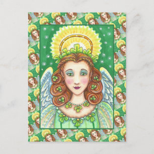 CARTÃO POSTAL DE FESTIVIDADES RUAS. O DIA DE PATRICK SHAMROCK ANGEL, IRLANDÊS B