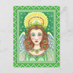 CARTÃO POSTAL DE FESTIVIDADES RUAS. O DIA DE PATRICK SHAMROCK ANGEL, IRLANDÊS B