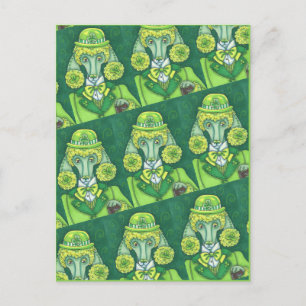 CARTÃO POSTAL DE FESTIVIDADES RUAS. PADDY'S IRISH VERDE POODLE FRANCÊS, CACHORRO