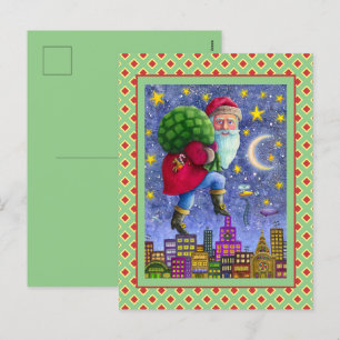 CARTÃO POSTAL DE FESTIVIDADES RUAS. TIPTOPS EM ROTULOS COM SACO DE BRINQUEDOS