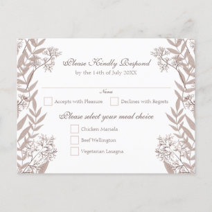 Cartão Postal De Festividades Rustic Brown Wedding Vintage Botânico