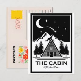 Cartão Postal De Festividades Rustic Cabin | Retenções Cênicas para Amantes e Am