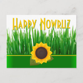 Cartão Postal De Festividades Sabzeh de Girassol Verde Ano Novo Iraniano Nowruz