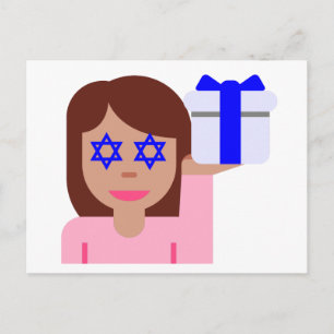 Cartão Postal De Festividades sacudir de cabelo chanukkah emoji