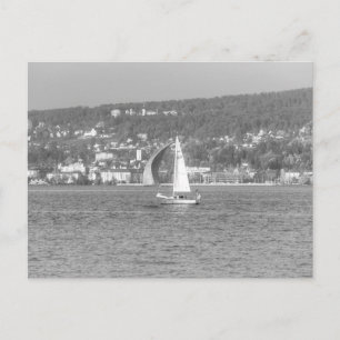 Cartão Postal De Festividades Sail Boat Lake Zurich