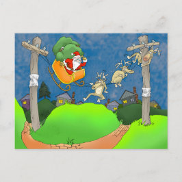 Cartão Postal De Festividades Saindo com Papais noeis.