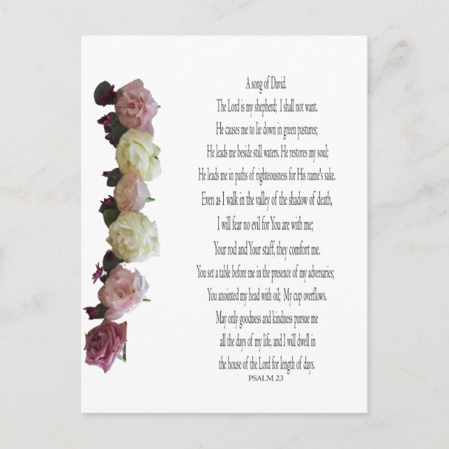 Cartão Postal De Festividades Salm 23, Canção de David, Cartão-postal de Natal (Frente)