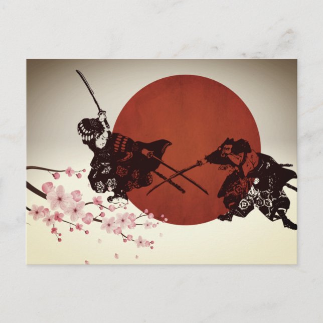 Cartão Postal De Festividades Samurai Fight (Frente)