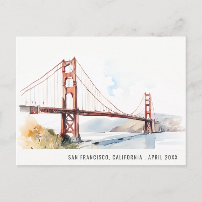 Cartão Postal De Festividades San Francisco Golden Gate Bridge Landscape Travel (Frente)