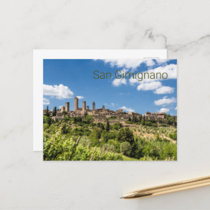 Cartão Postal De Festividades San Gimignano Toscânia Itália Panorama Souvenir