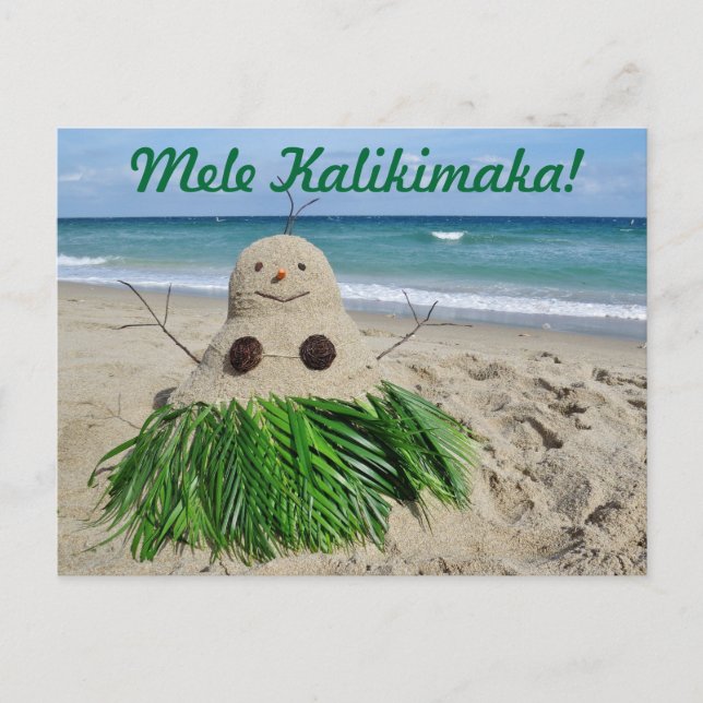 Cartão Postal De Festividades Sandman do boneco de neve de Mele Kalikimaka do (Frente)