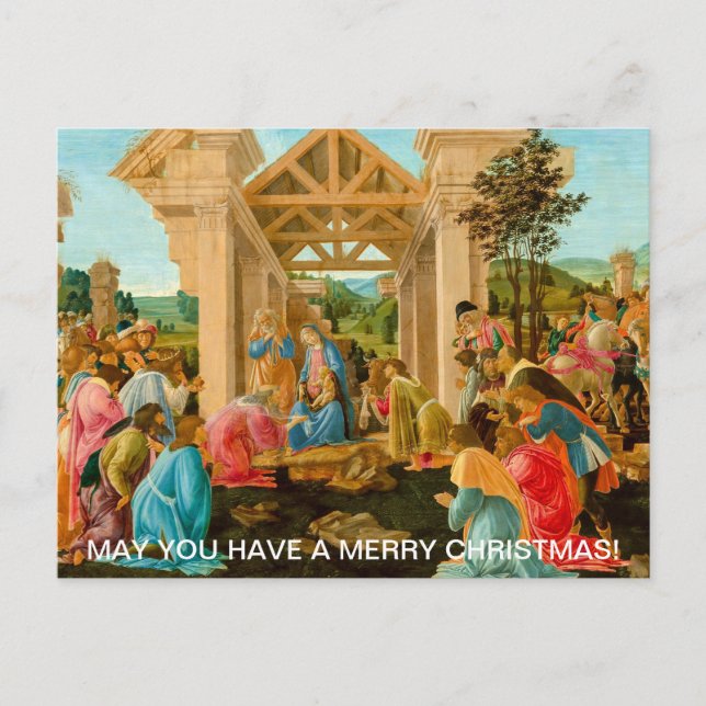 Cartão Postal De Festividades Sandro Botticelli, Adoração do Feriado Magi (Frente)