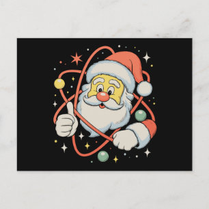 Cartão Postal De Festividades Santa Átomo Natal Ciência Natal Feriado