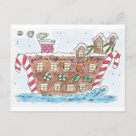 Cartão Postal De Festividades "Santa Boat" Christmas