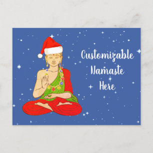 Cartão Postal De Festividades Santa Buddha Namaste Personalizável