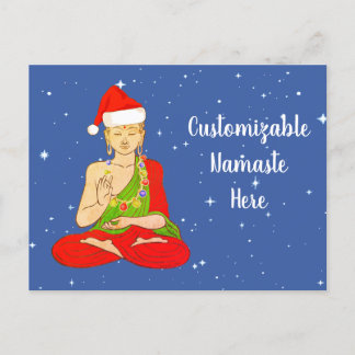Cartão Postal De Festividades Santa Buddha Namaste Personalizável