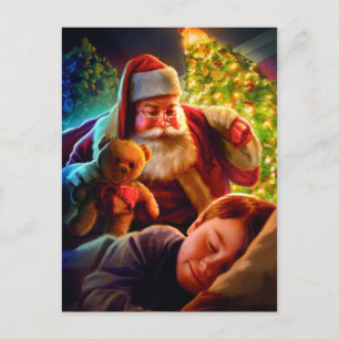Cartão Postal De Festividades Santa Christmas