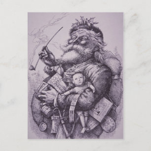Cartão Postal De Festividades Santa Claus