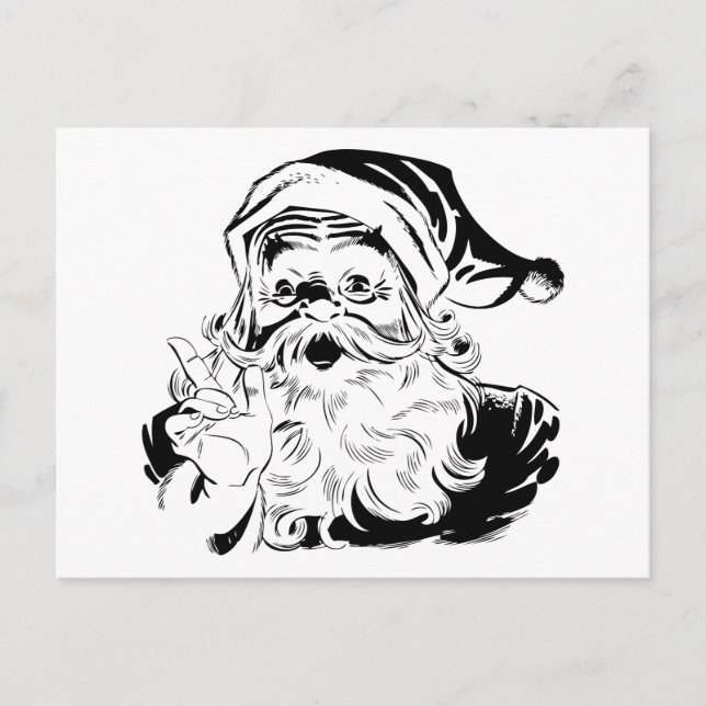 Cartão Postal De Festividades Santa Claus (Frente)