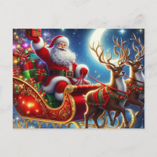 Cartão Postal De Festividades Santa Claus