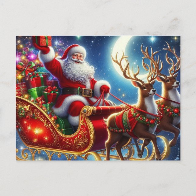 Cartão Postal De Festividades Santa Claus (Frente)