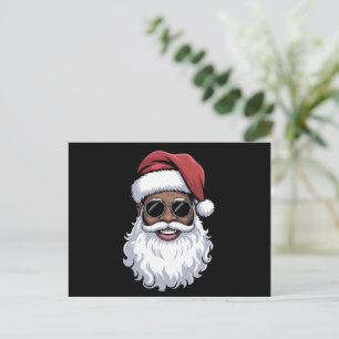 Cartão Postal De Festividades Santa Claus Black Xmas Papai noel Afro-Americano