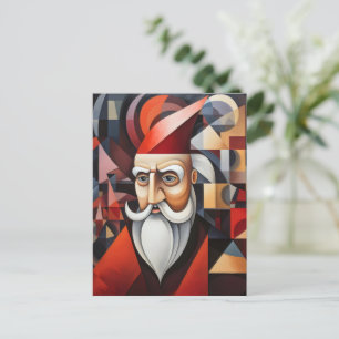 Cartão Postal De Festividades Santa Claus Cubism