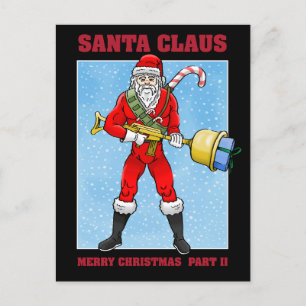 Cartão Postal De Festividades Santa Claus Feliz Cartão de Natal
