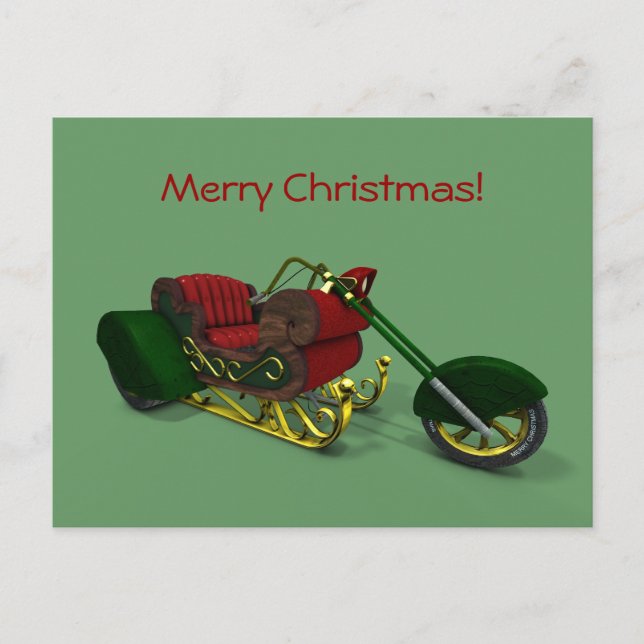 Cartão Postal De Festividades Santa Claus Motor Trike Sledge (Frente)