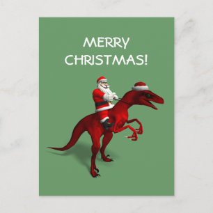 Cartão Postal De Festividades Santa Claus Riding A Saurian