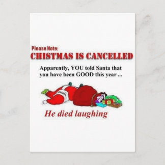 Cartão Postal De Festividades Santa died laughing