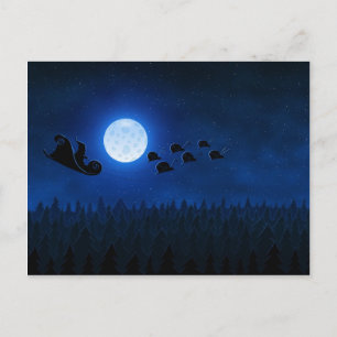 Cartão Postal De Festividades Santa Flying 1