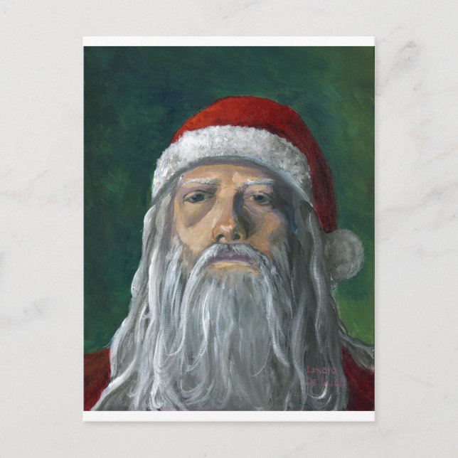 Cartão Postal De Festividades Santa, Hand Painted, Stern Face (Frente)