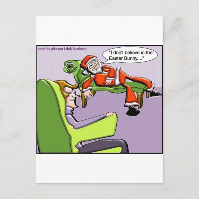 Cartão Postal De Festividades Santa In Therapy Funny Christmas Gifts & Tees (Frente)
