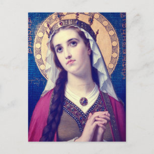 Cartão Postal De Festividades Santa Isabel da Hungria Estilo Romântico Premium