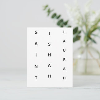 CARTÃO POSTAL DE FESTIVIDADES SANTA ISHAH LAURAH VERTICAL