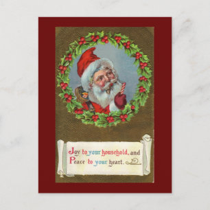 Cartão Postal De Festividades Santa Joy to You Christmas